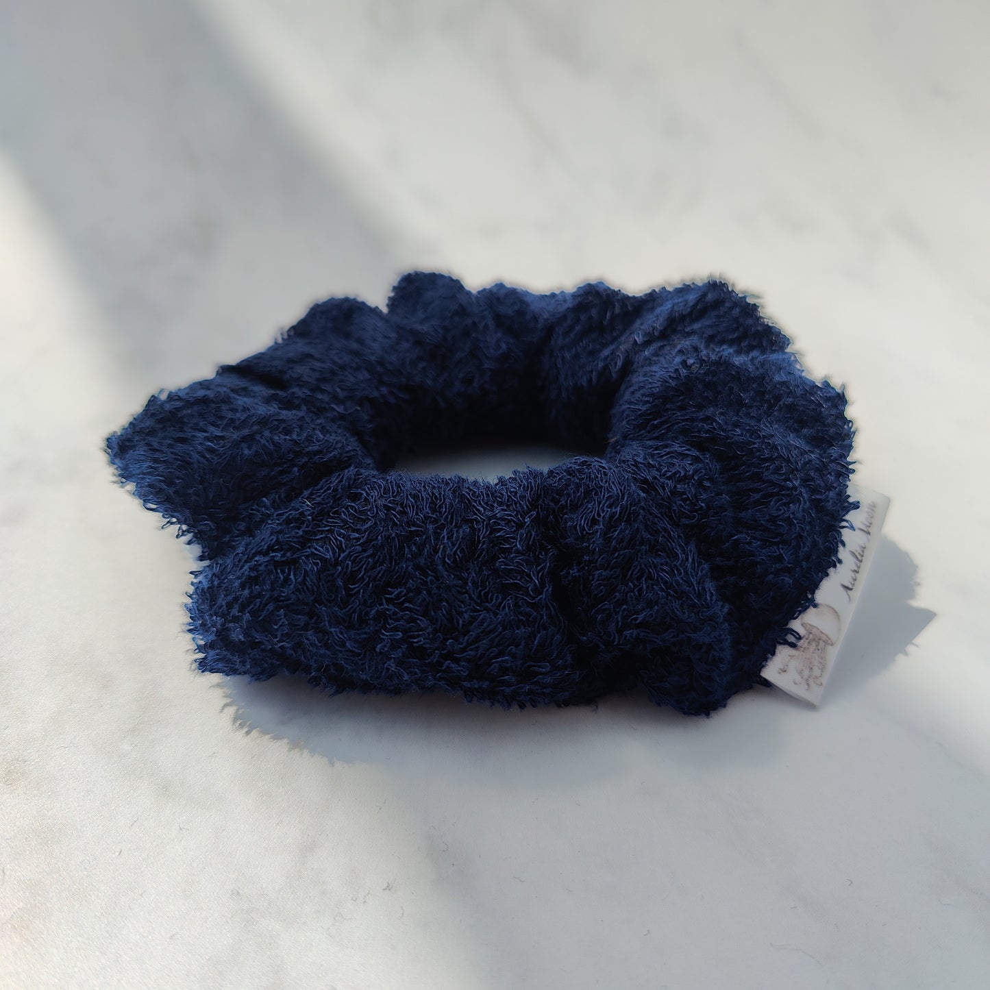Navy Bamboo Cotton Scrunchie Regular