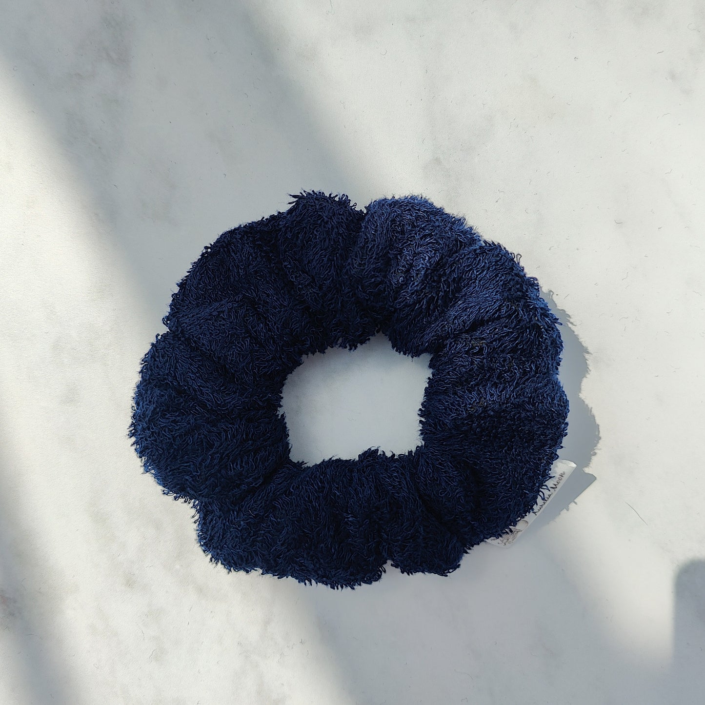 Navy Bamboo Cotton Scrunchie Regular