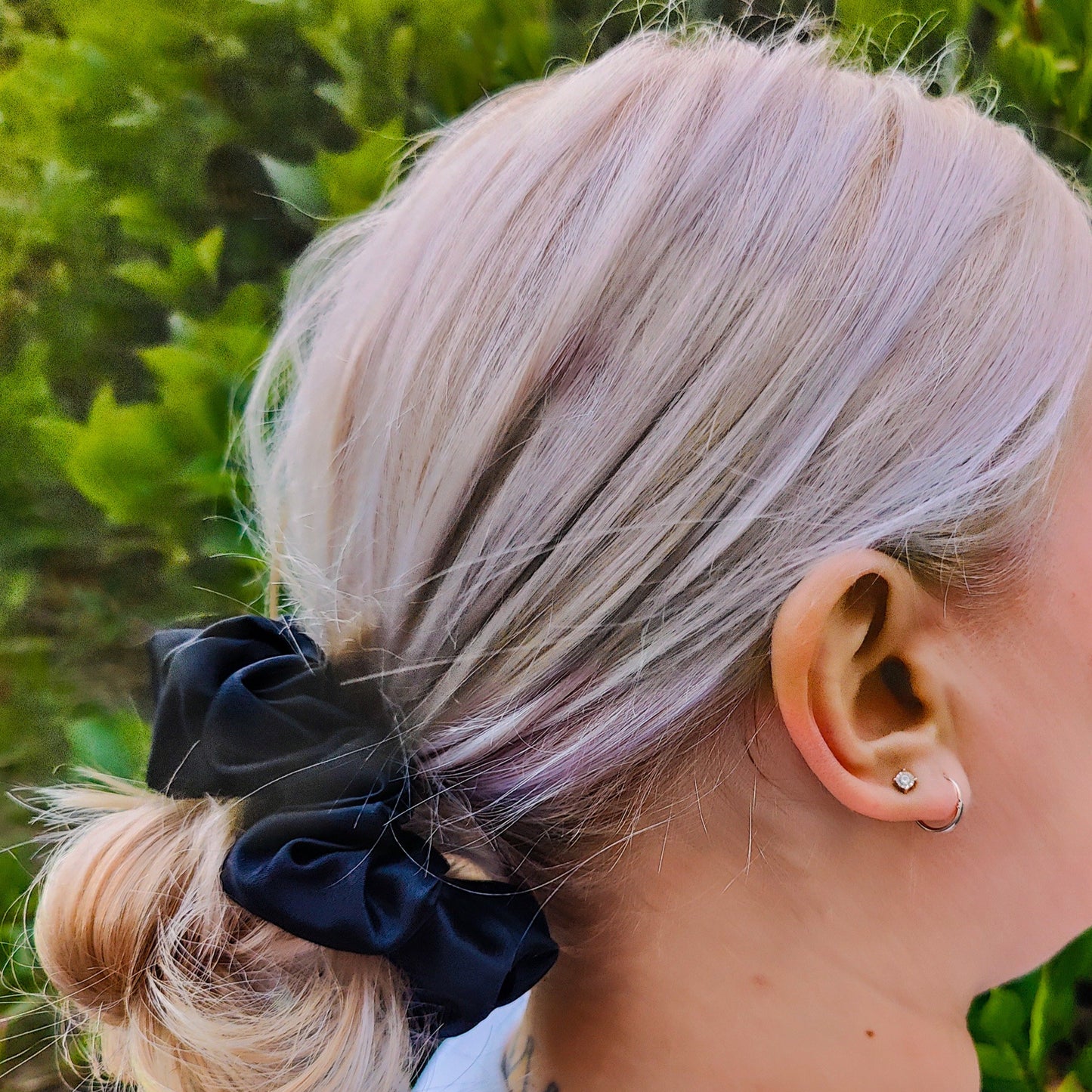 Black Satin Scrunchie Regular
