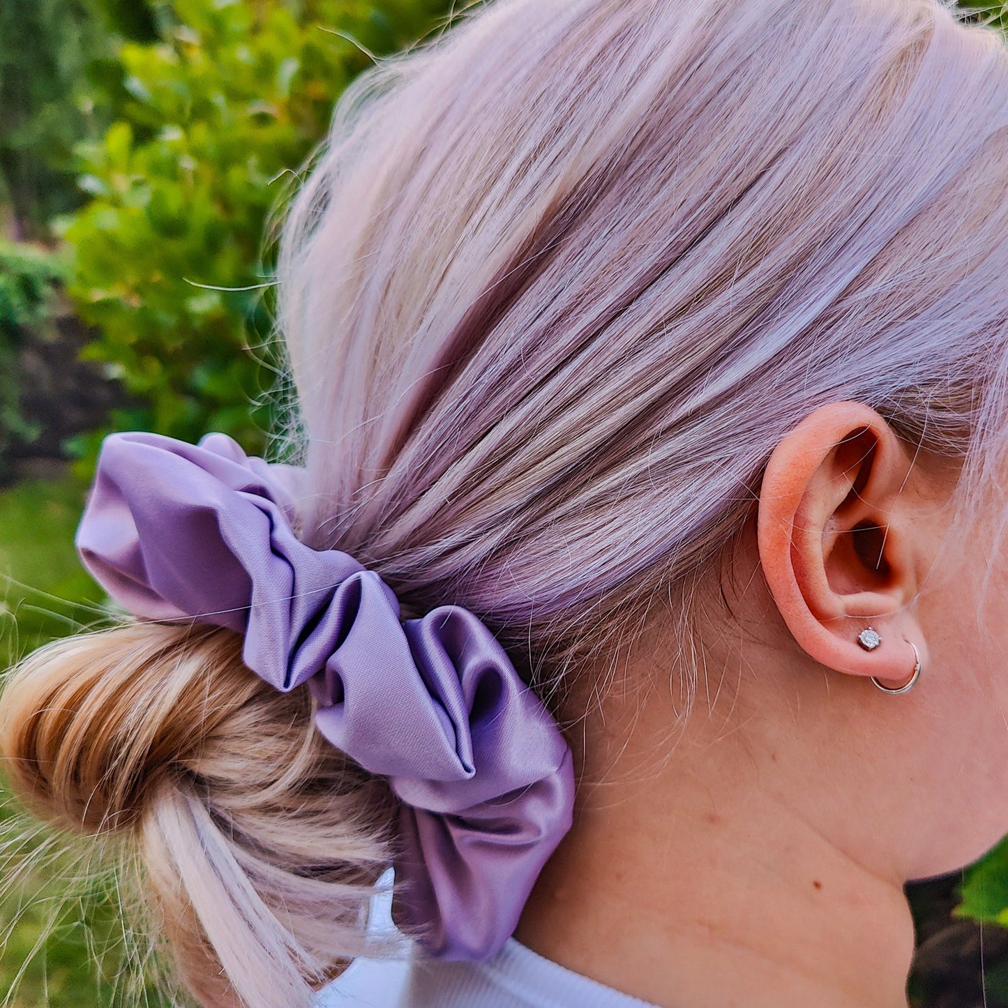 Lilac Satin Scrunchie Large