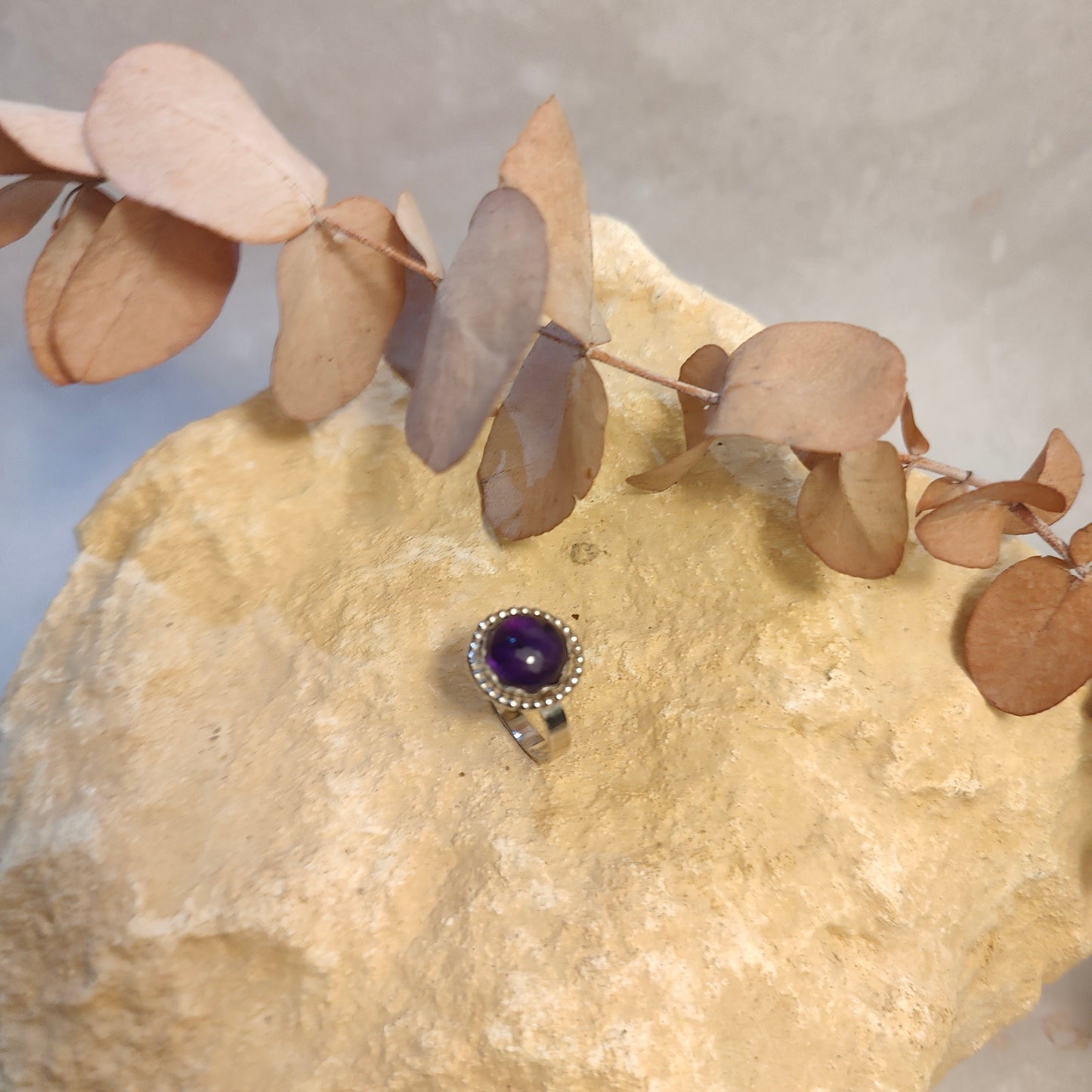 Amethyst Bubble Ring UK Size M
