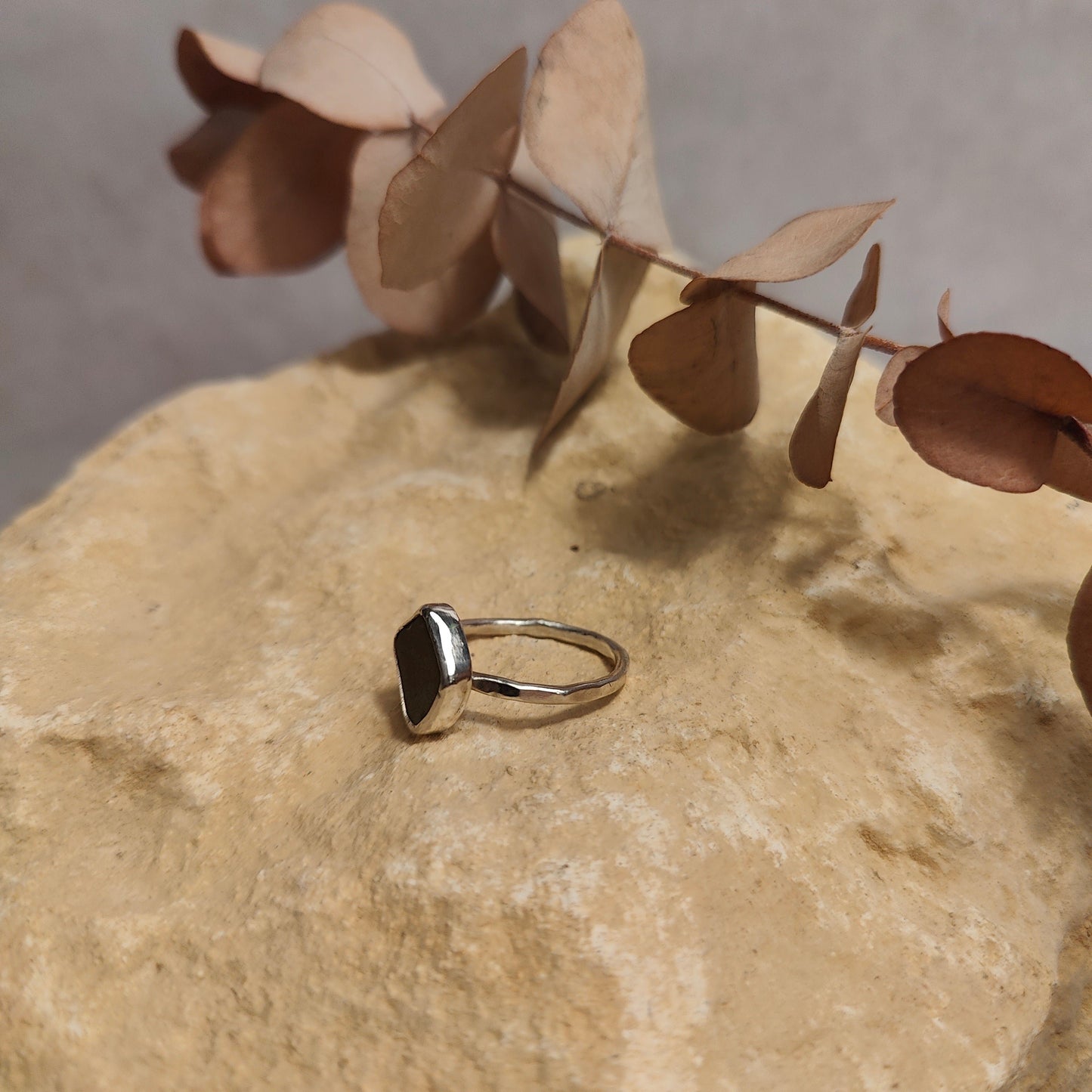 Light Green Seaglass Ring UK Size T