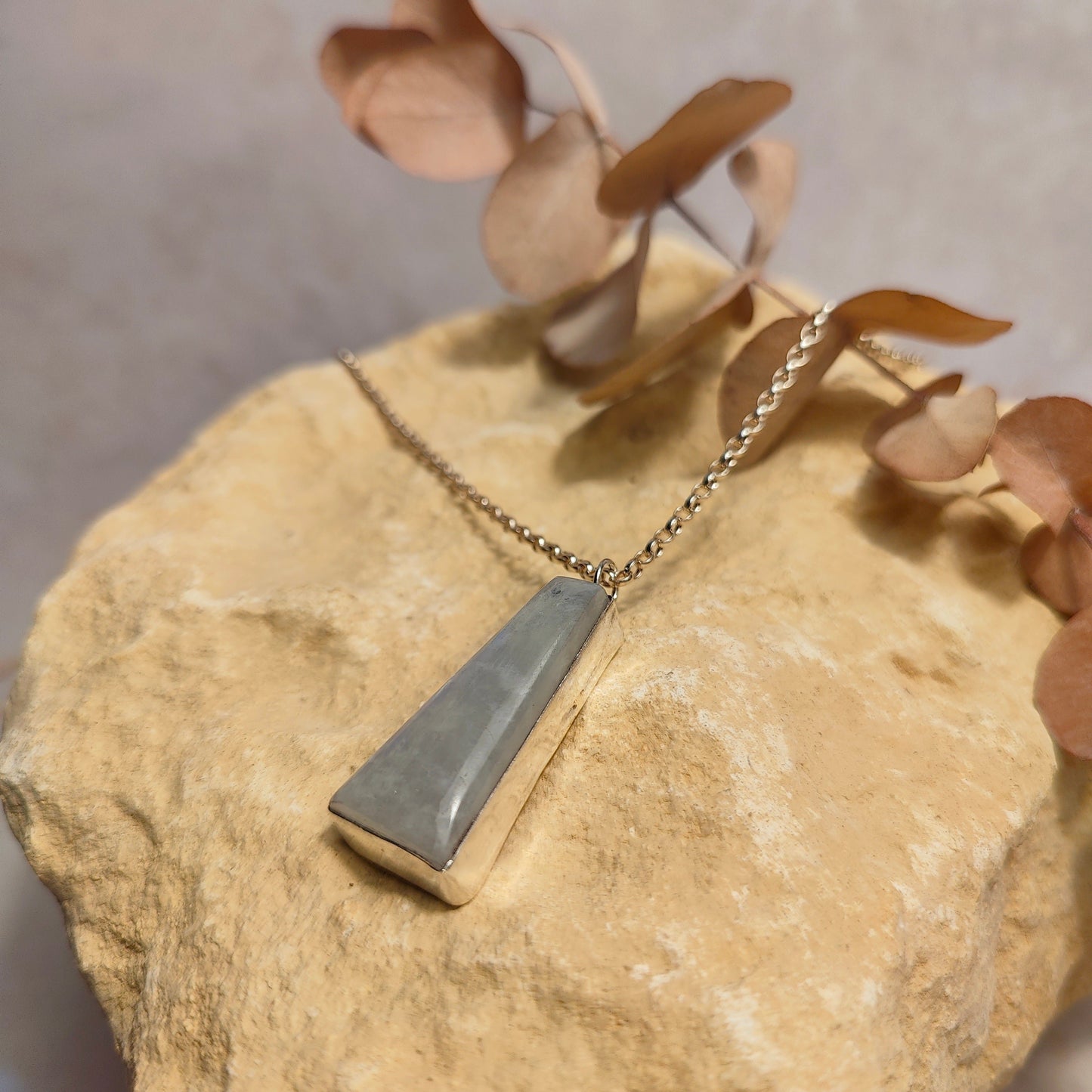 Rainbow Moonstone Star Pendant Necklace