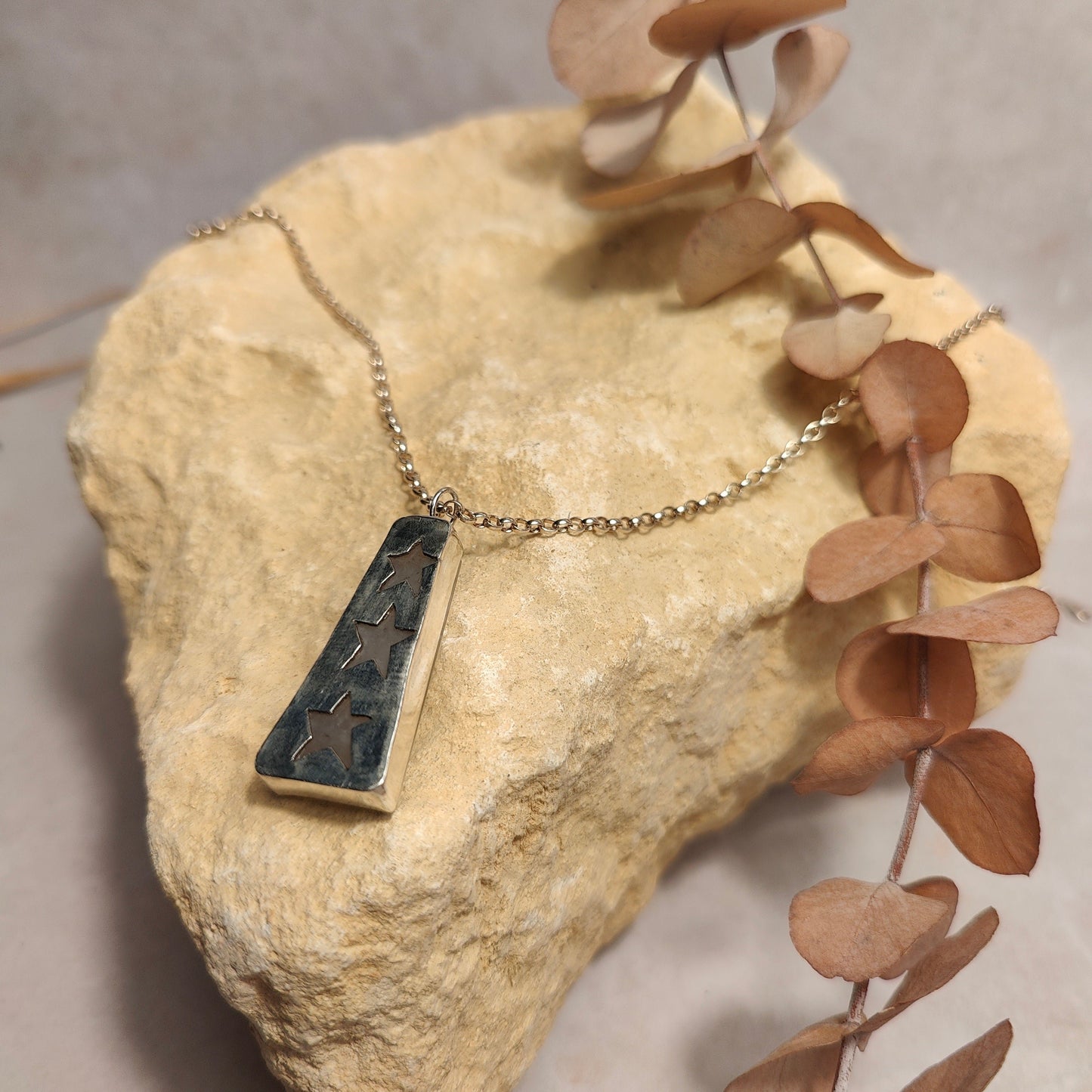 Rainbow Moonstone Star Pendant Necklace