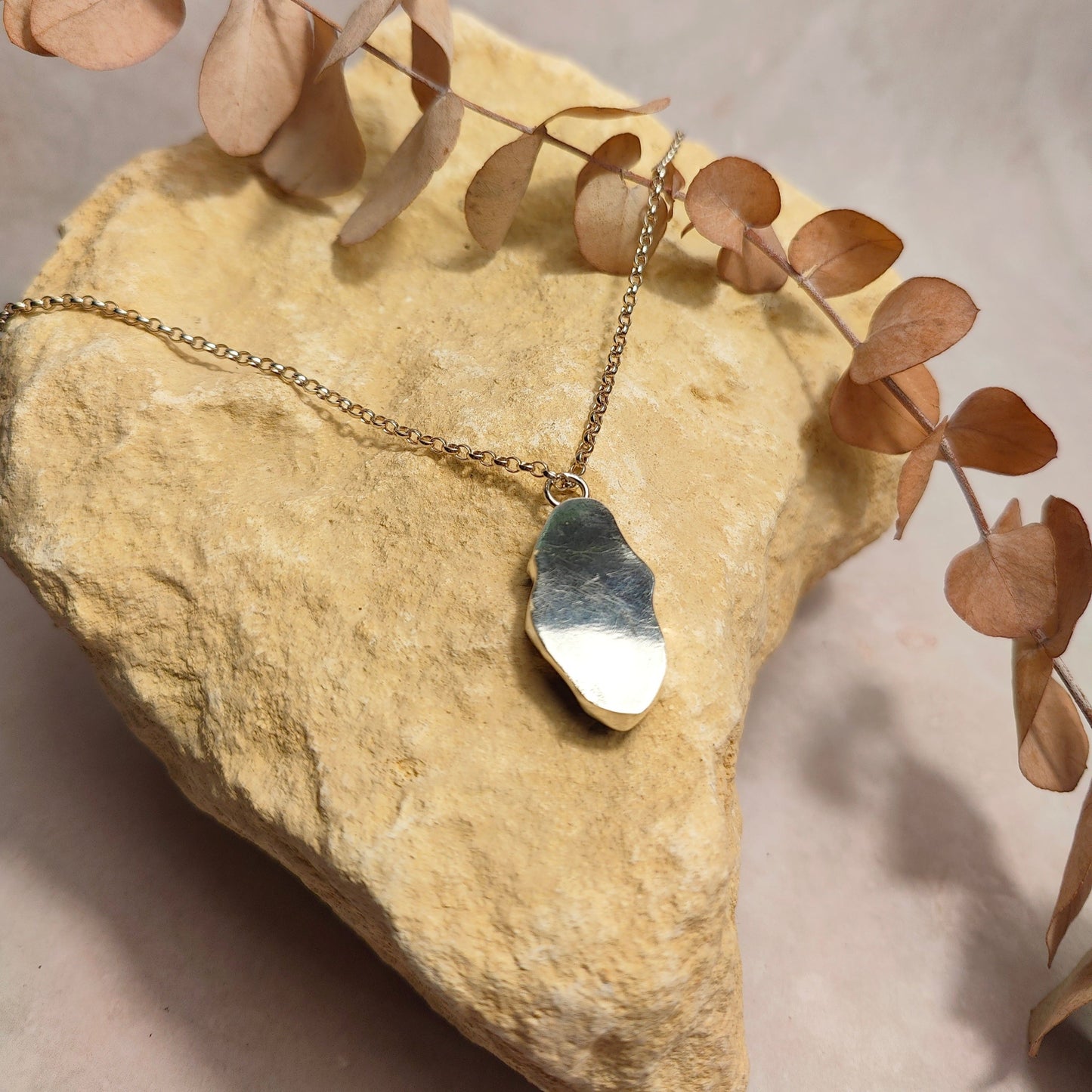 Large Emerald Green Seaglass Pendant Necklace