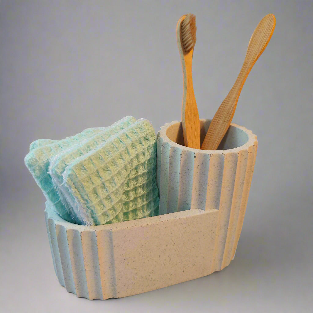 Mint And White Reuseable Face Pads Set Of 5