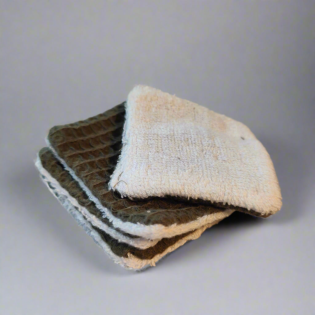 Khaki And White Reuseable Face Pads Set Of 5