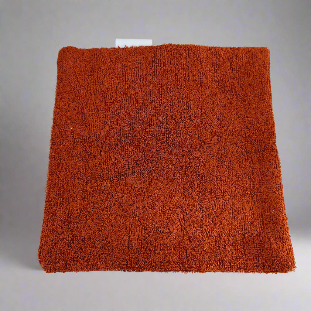 White And Rust Bamboo Cotton Face Cloth Flannel