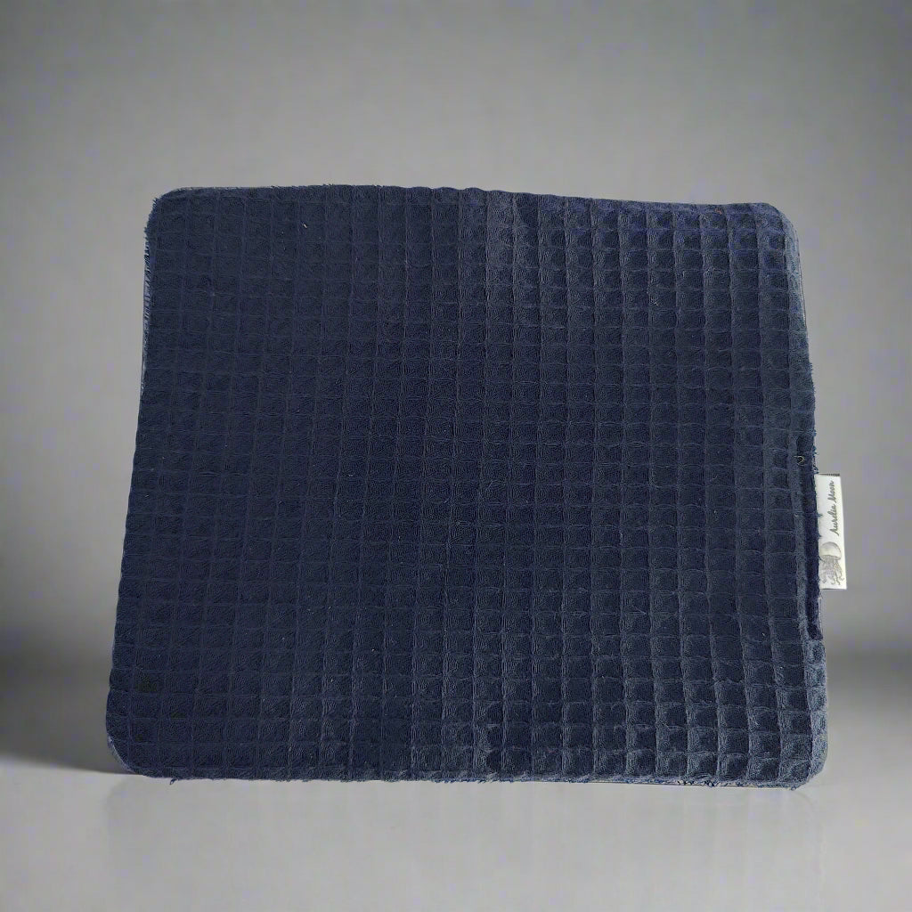 Navy Waffle Bamboo Face Cloth Flannel