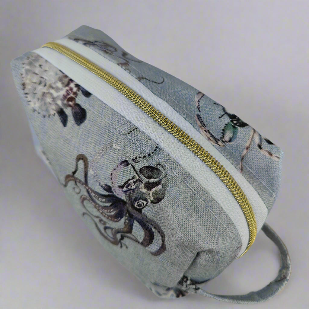Large Blue Ocean Cosmetic Pouch