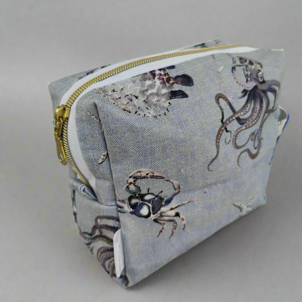 Small Blue Ocean Cosmetic Pouch