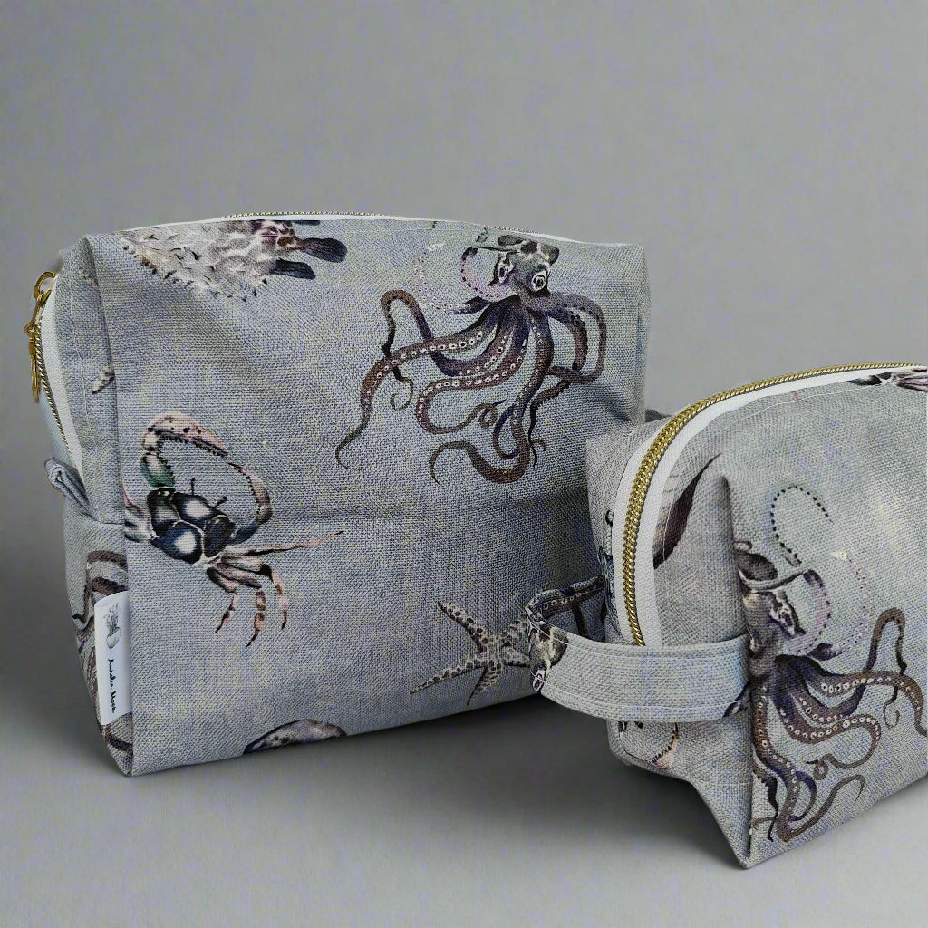 Large Blue Ocean Cosmetic Pouch