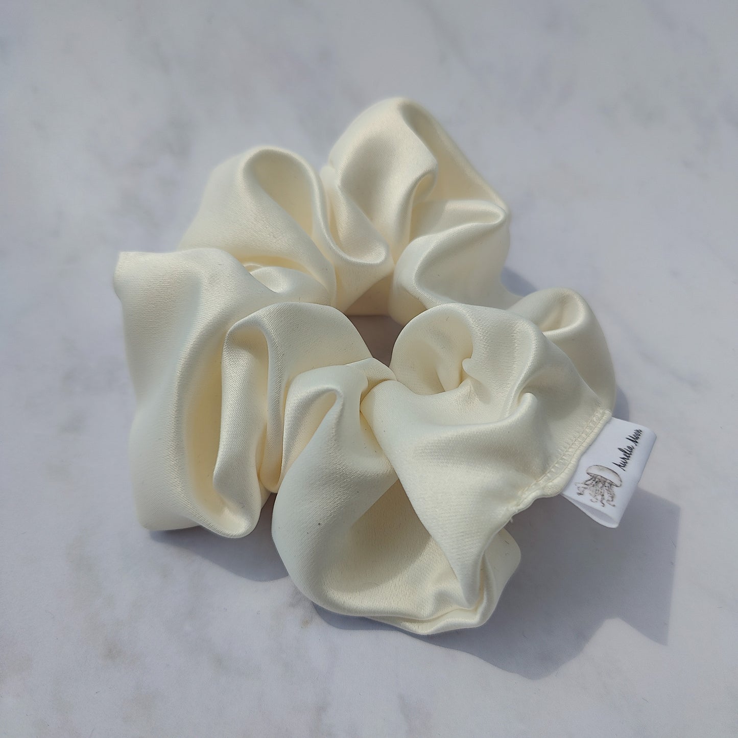 Ivory Satin Scrunchie Large