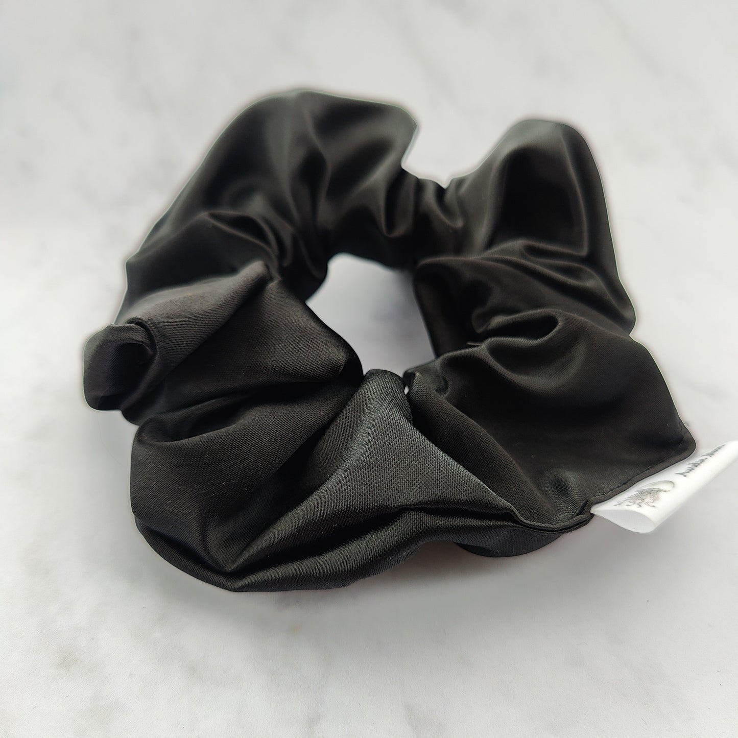 Black Satin Scrunchie Large