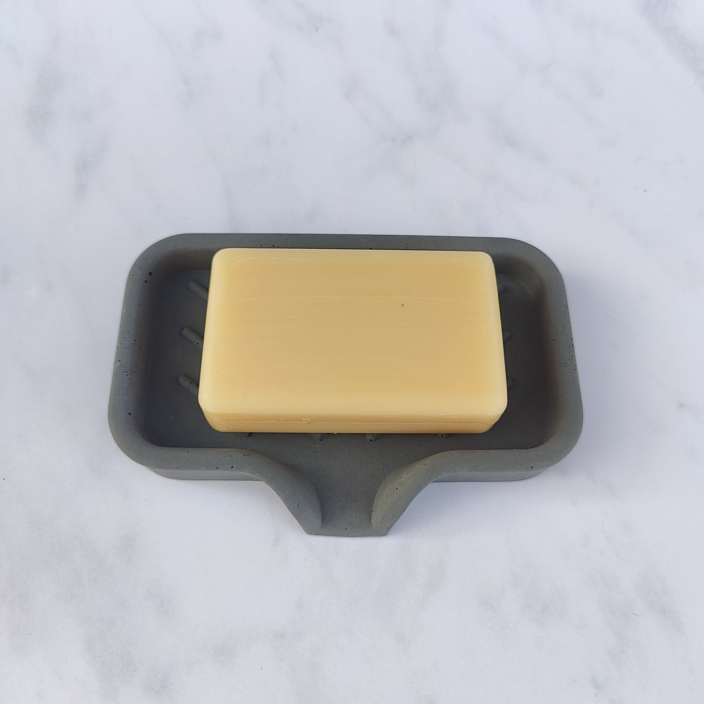 Dark Grey Jesmonite Soap Dish With Lip