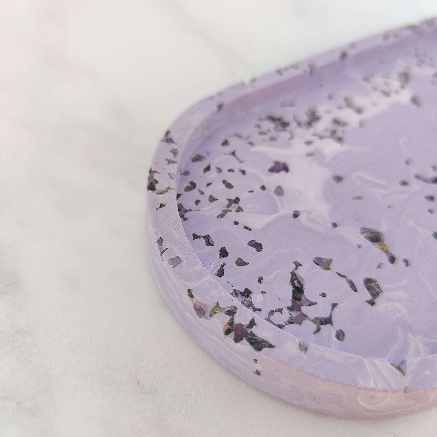 Lilac And Amethyst Jesmonite Trinket Tray