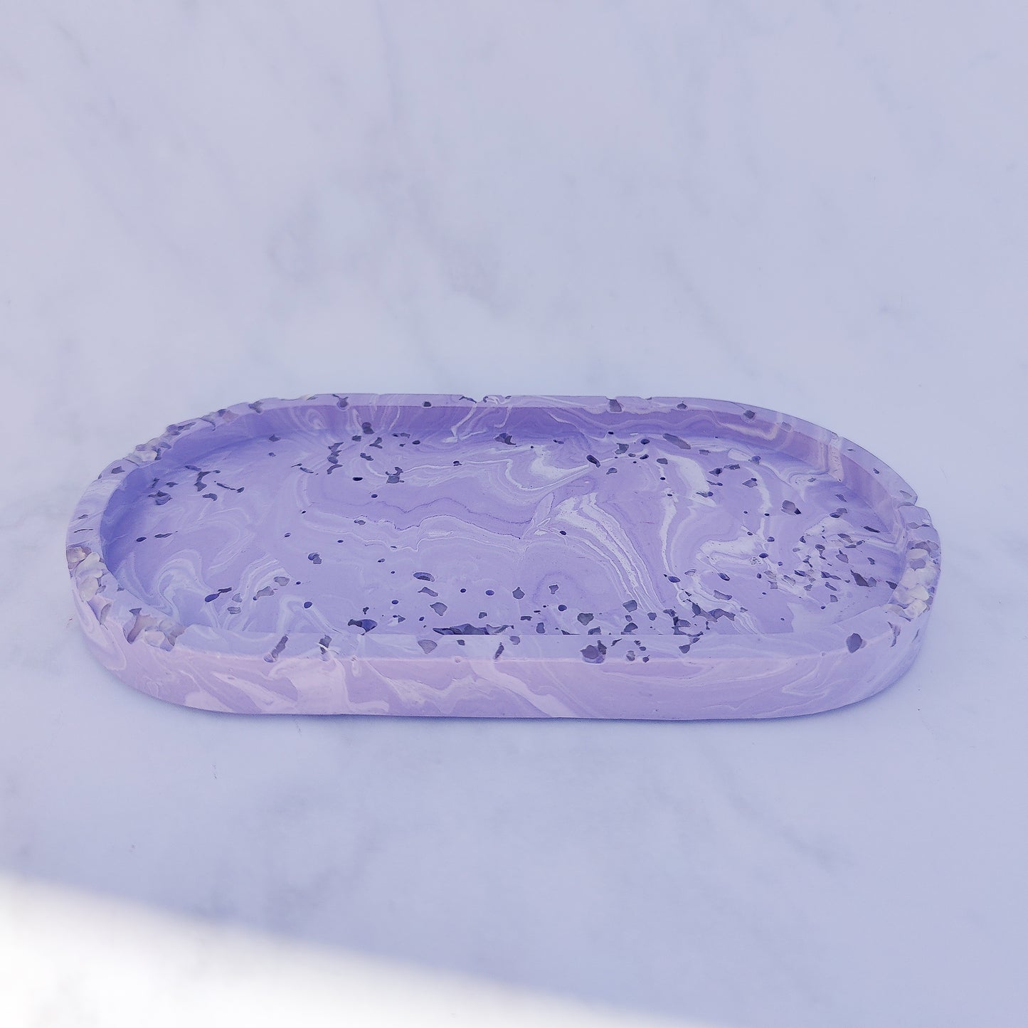 Lilac And Rose Quartz Jesmonite Trinket Tray