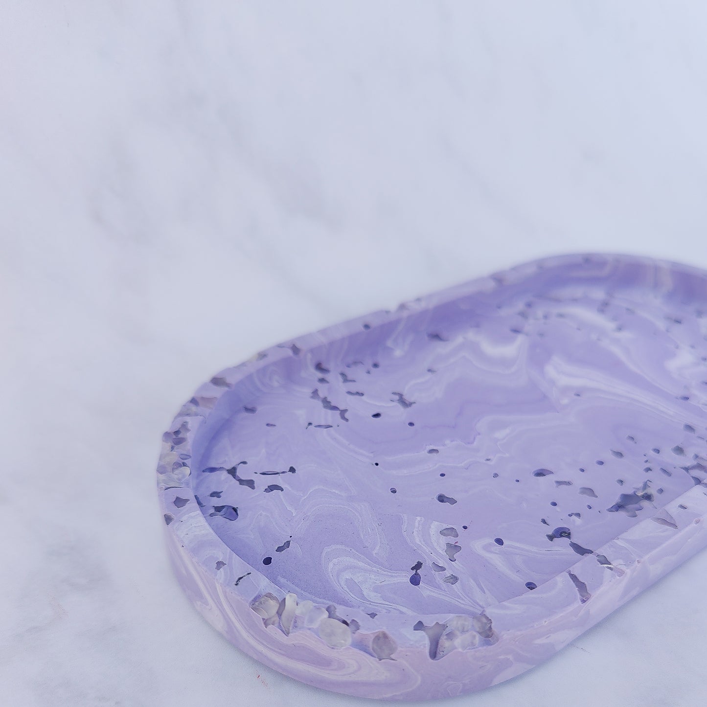 Lilac And Rose Quartz Jesmonite Trinket Tray