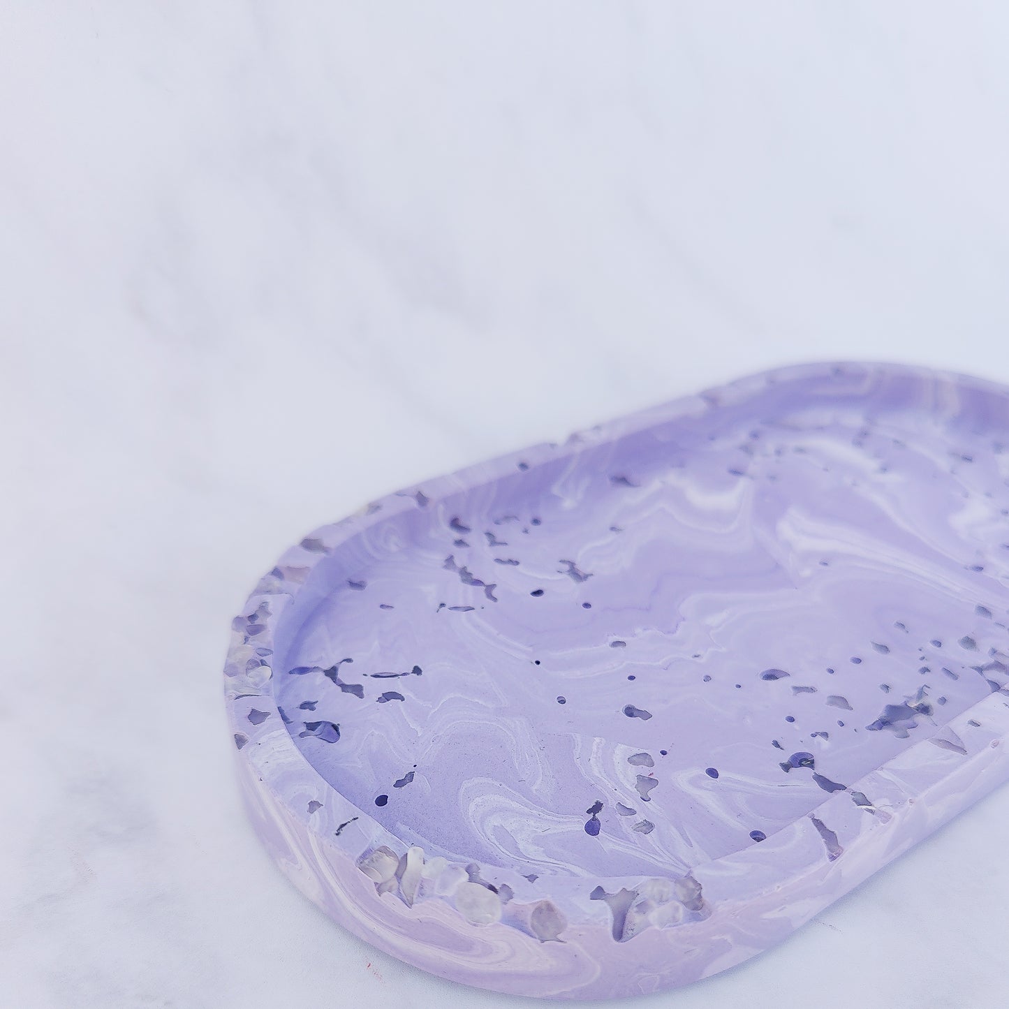 Lilac And Amethyst Jesmonite Trinket Tray