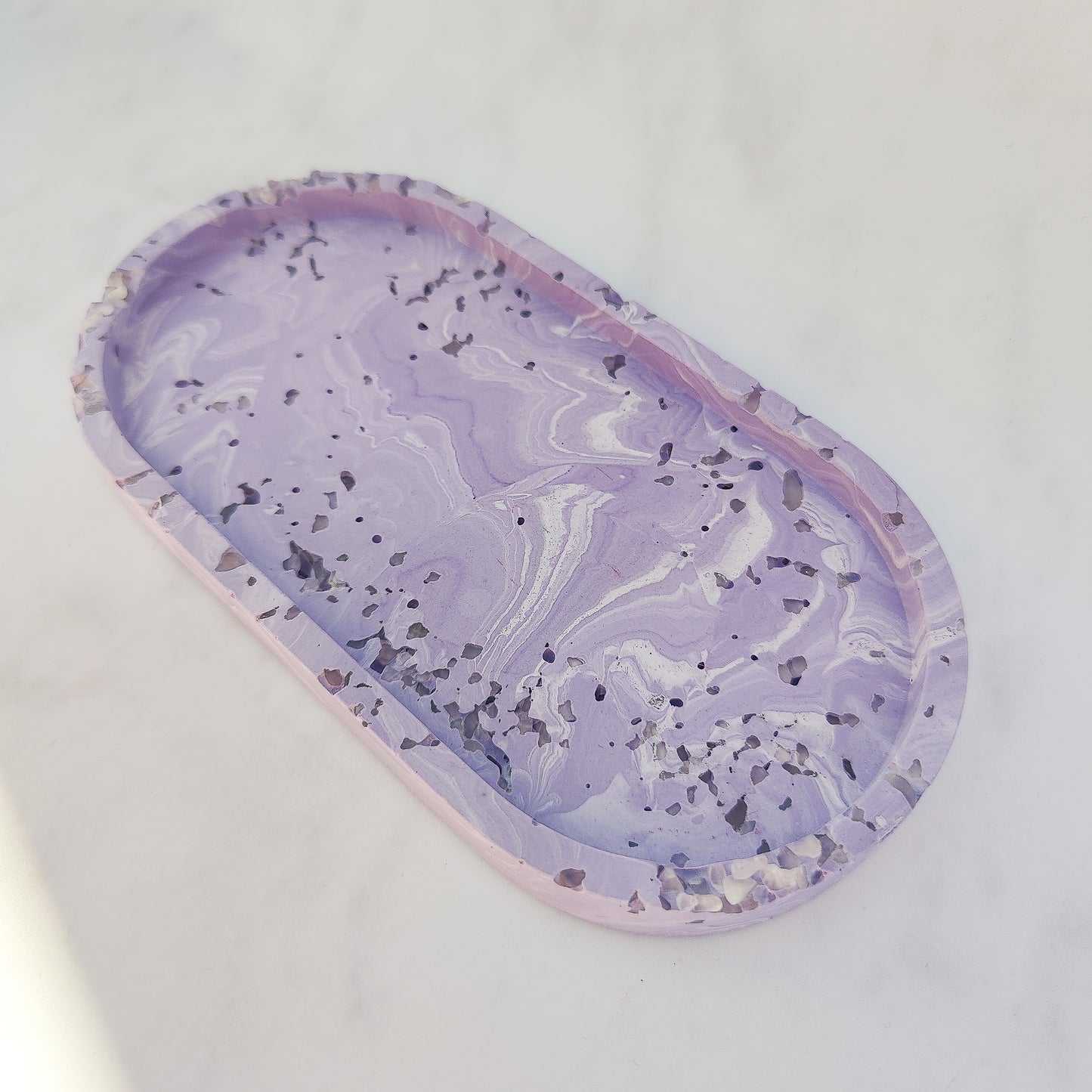 Lilac And Amethyst Jesmonite Trinket Tray