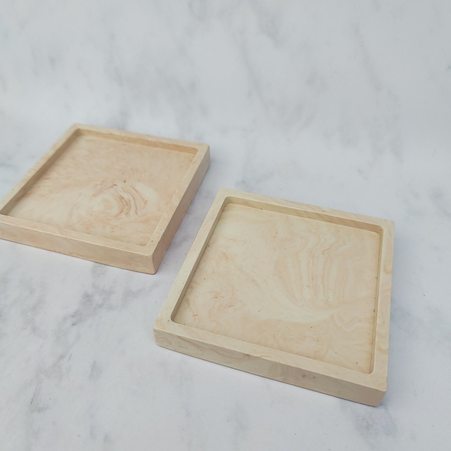 Whispering Sands Jesmonite Square Coaster Set Of 2