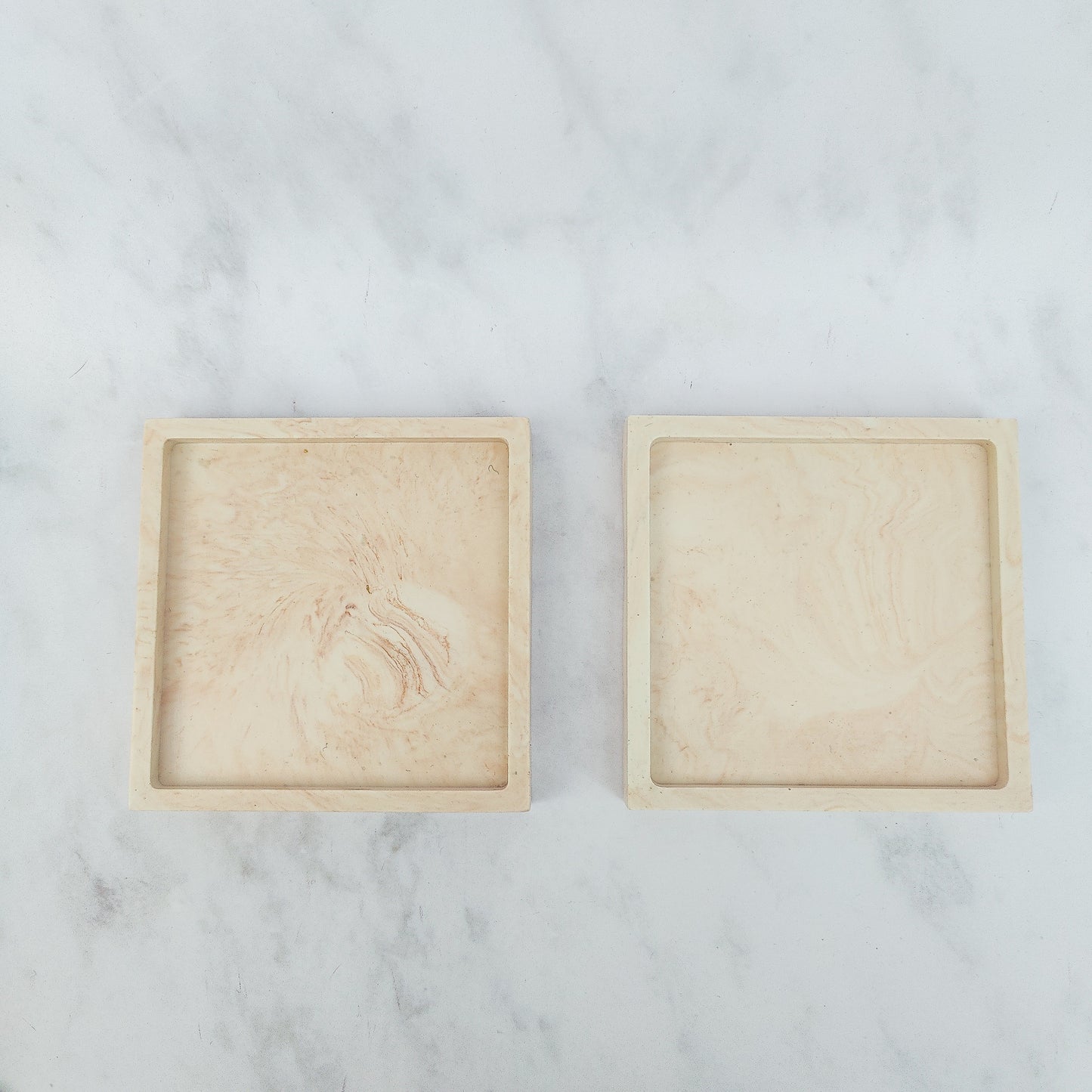 Whispering Sands Jesmonite Square Coaster Set Of 2