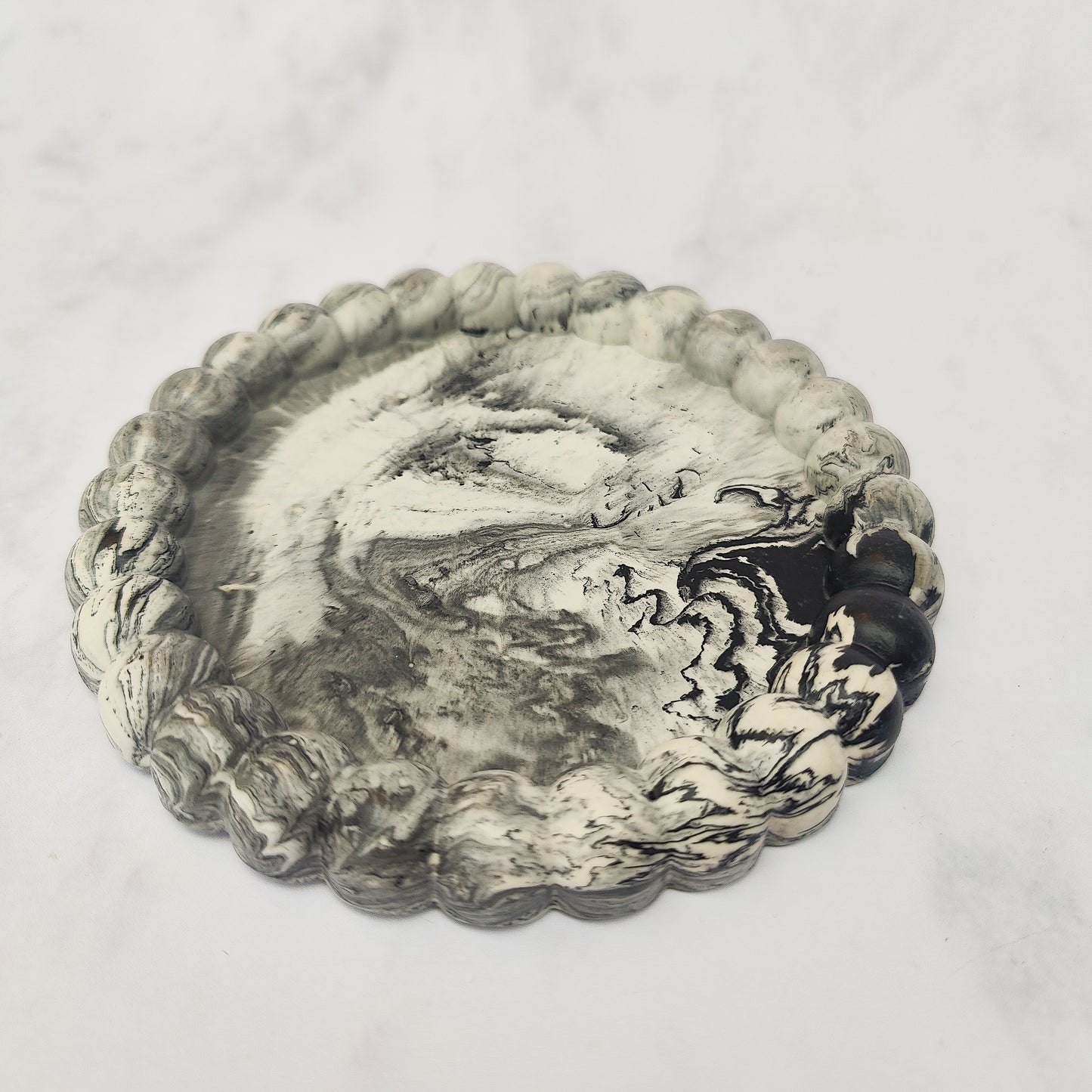 Grey Marble Pebble Jesmonite Tray