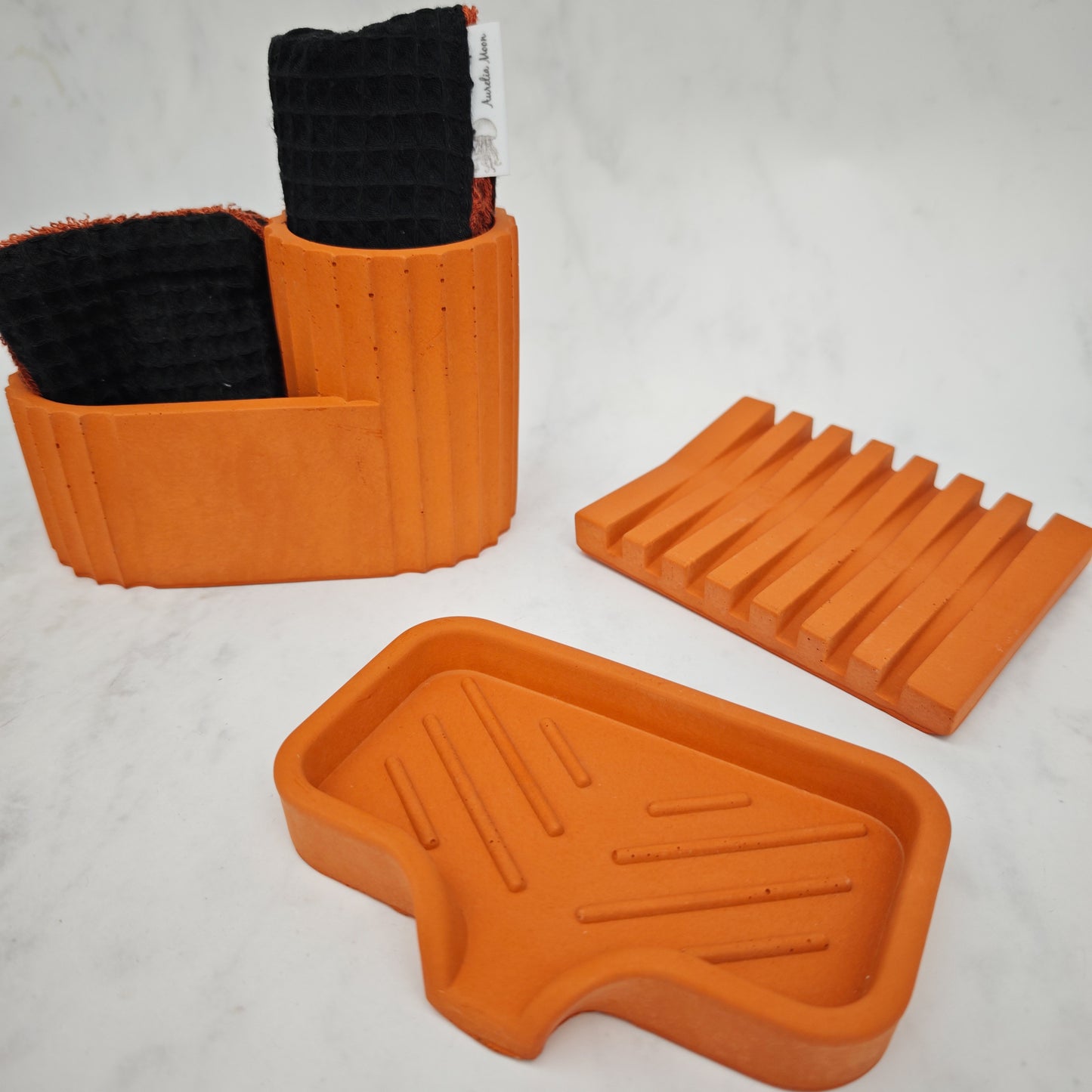 Pumpkin Orange Jesmonite Bathroom Pot