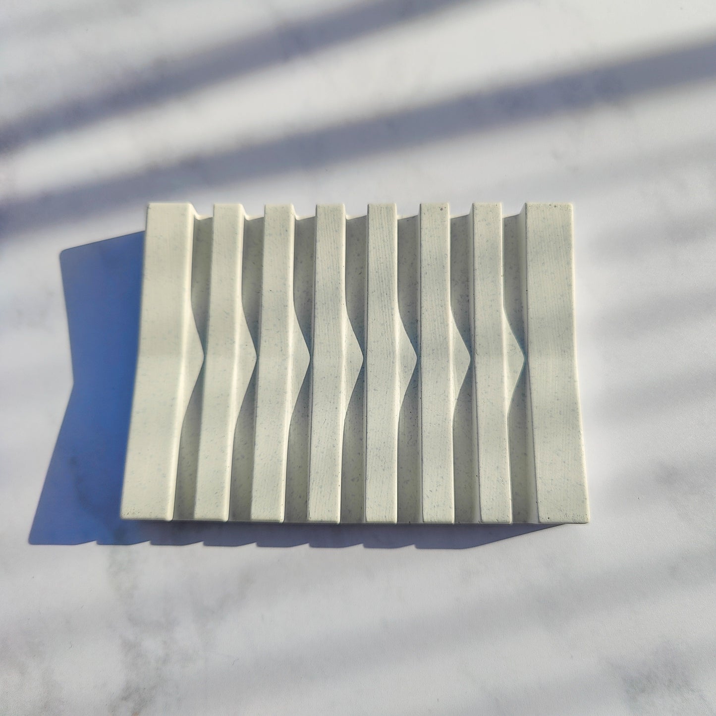 White Jesmonite Soap Dish