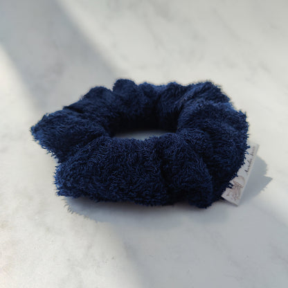 Navy Bamboo Cotton Scrunchie Regular
