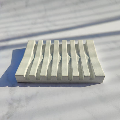 White Jesmonite Soap Dish