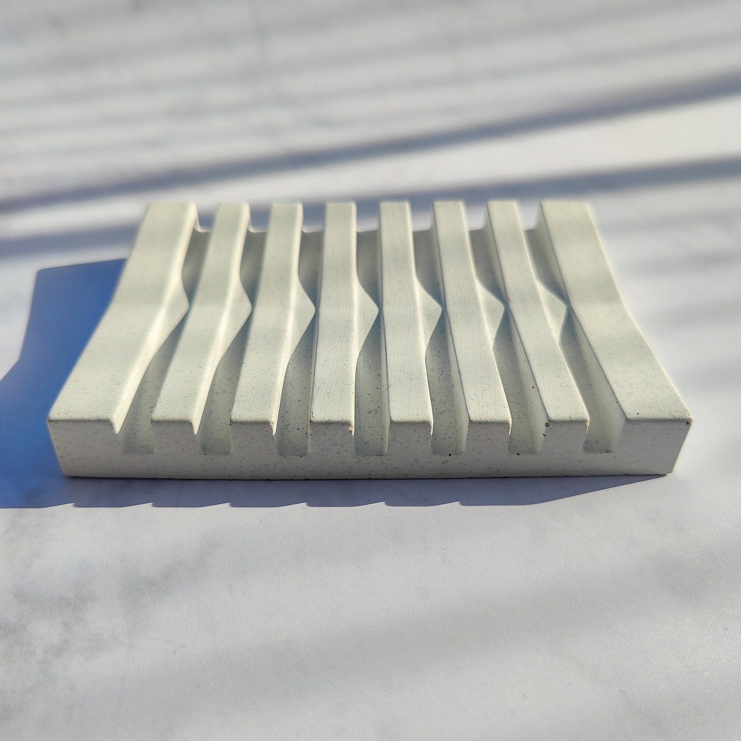 White Jesmonite Soap Dish