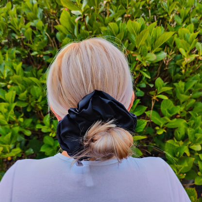 Black Satin Scrunchie Large