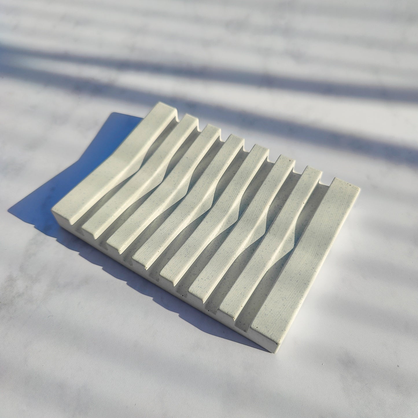 White Jesmonite Soap Dish