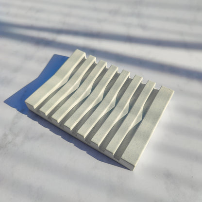 White Jesmonite Soap Dish