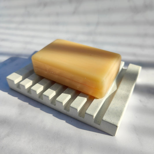 White Jesmonite Soap Dish