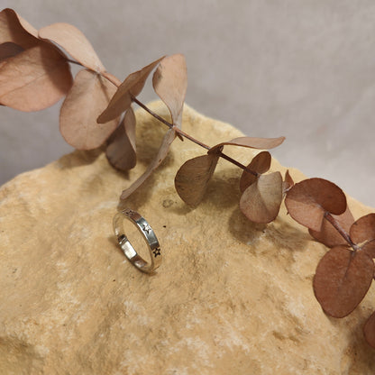 Star Print Ring UK Size P