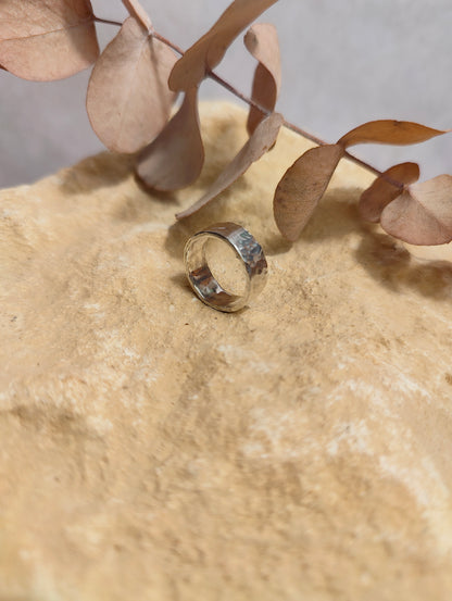 Thick Hammered Ring UK Size H