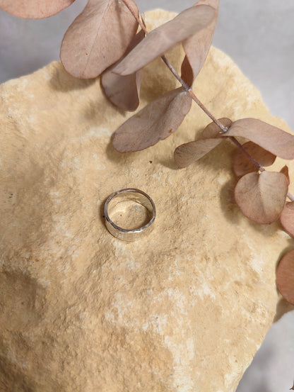 Thick Hammered Ring UK Size H