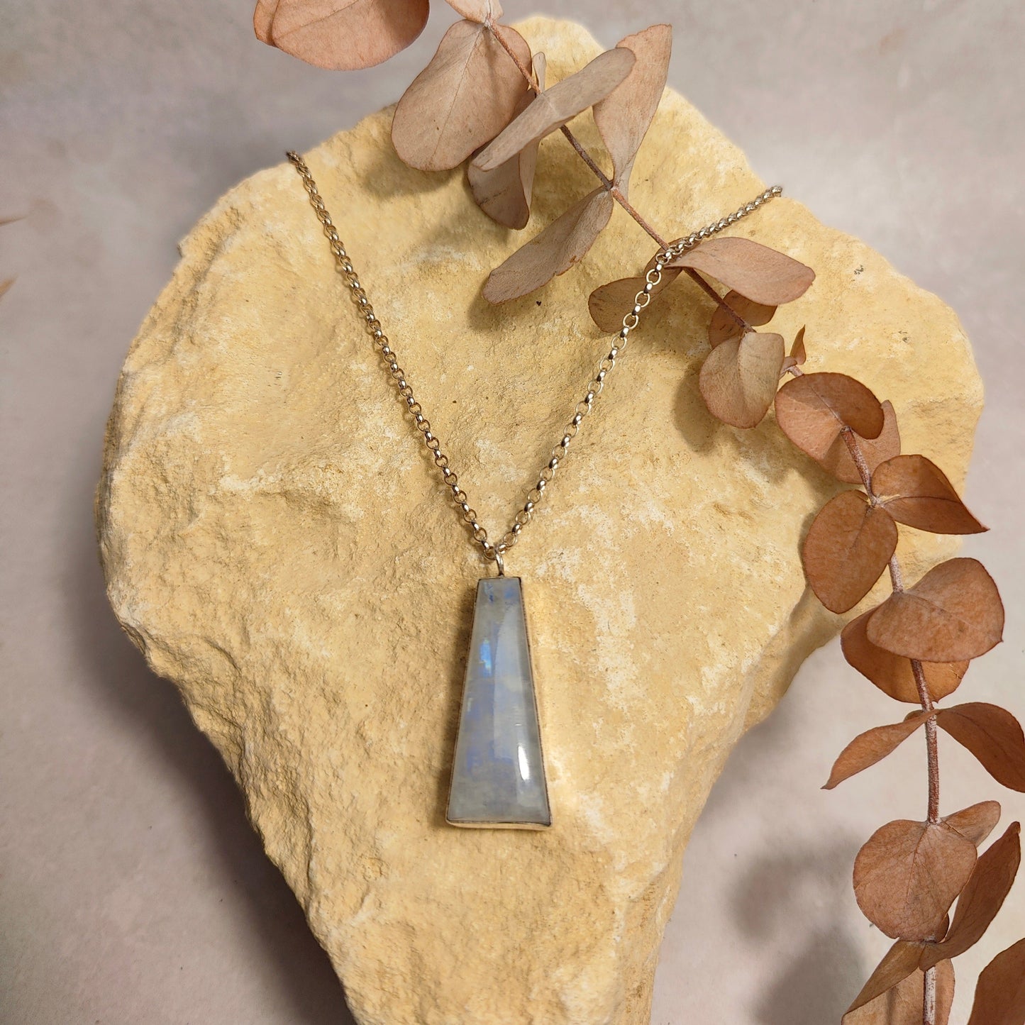Rainbow Moonstone Star Pendant Necklace