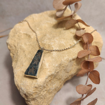 Rainbow Moonstone Star Pendant Necklace