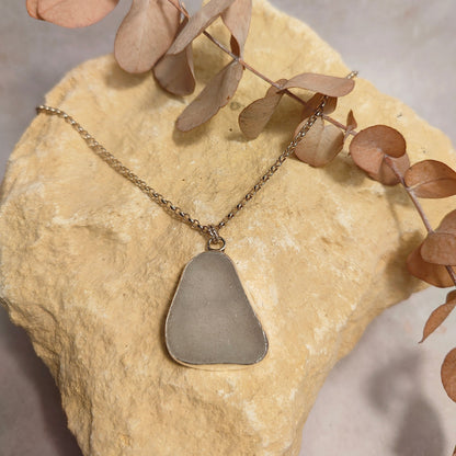 Extra Large Frosty Seaglass Pendant Necklace