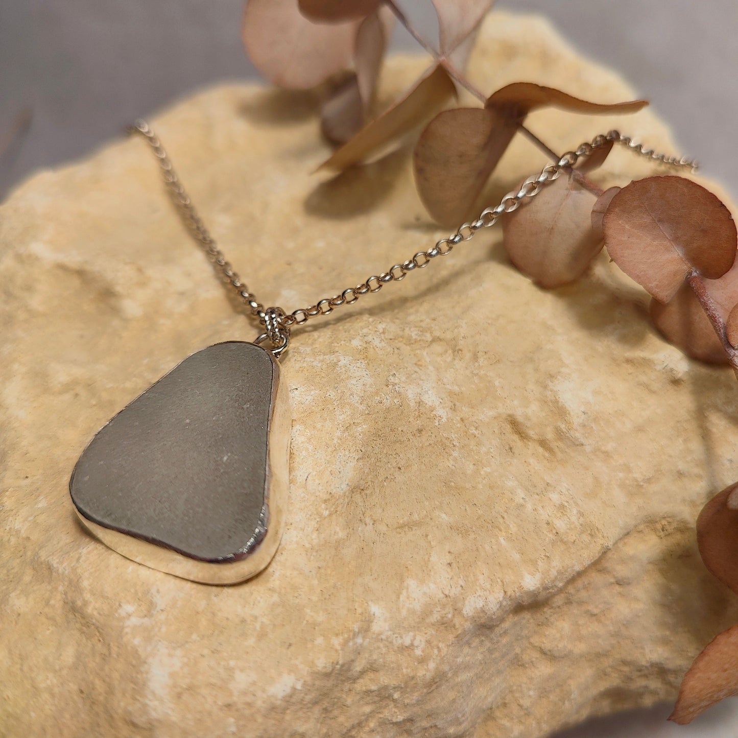 Extra Large Frosty Seaglass Pendant Necklace