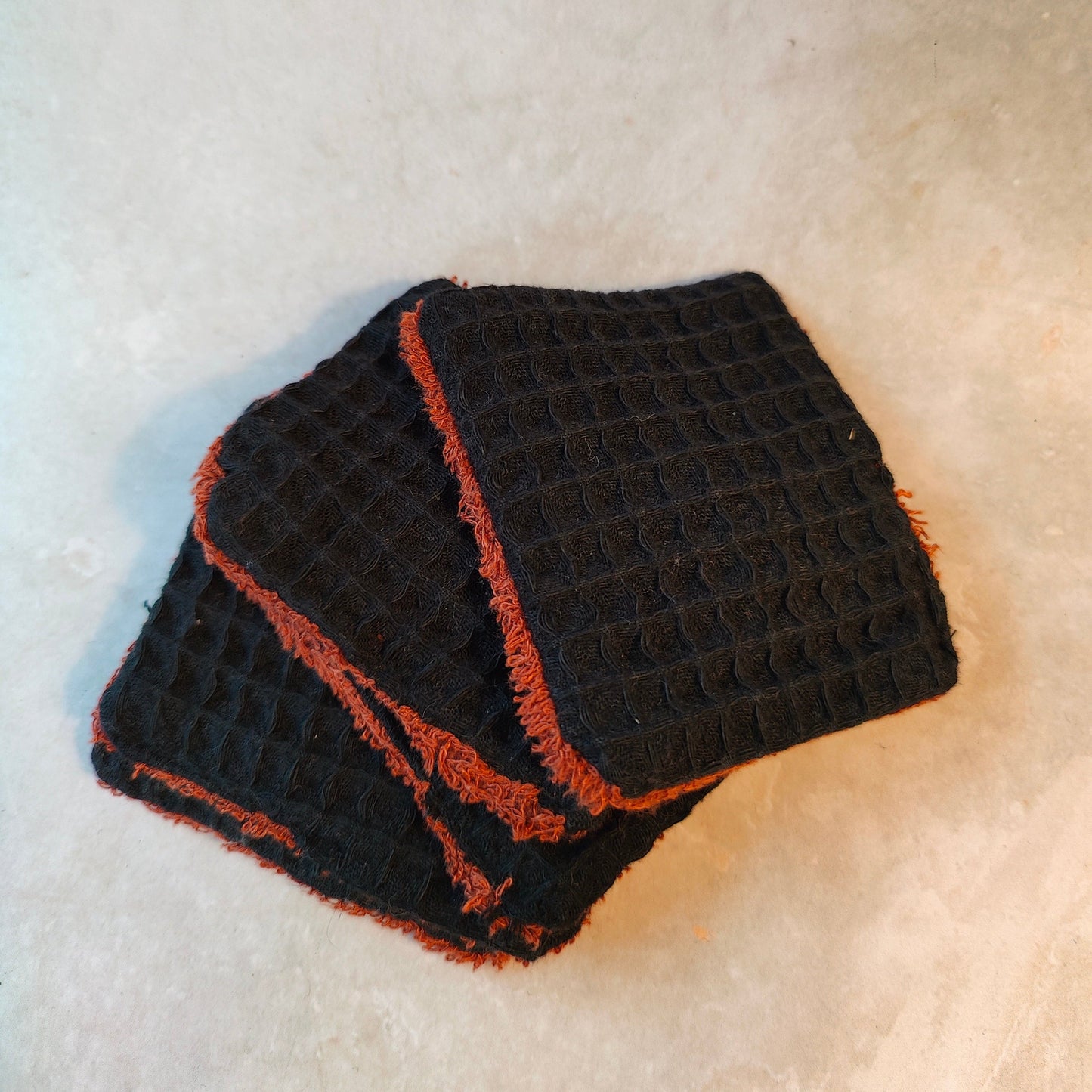 Black And Rust Reuseable Face Pads Set Of 5