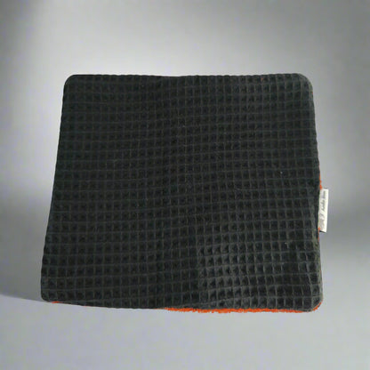 Black And Rust Cotton Bamboo Face Cloth Flannel