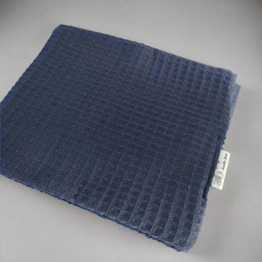 Navy Waffle Bamboo Face Cloth Flannel