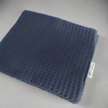 Navy Waffle Bamboo Face Cloth Flannel