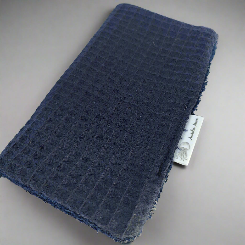 Navy Waffle Bamboo Face Cloth Flannel