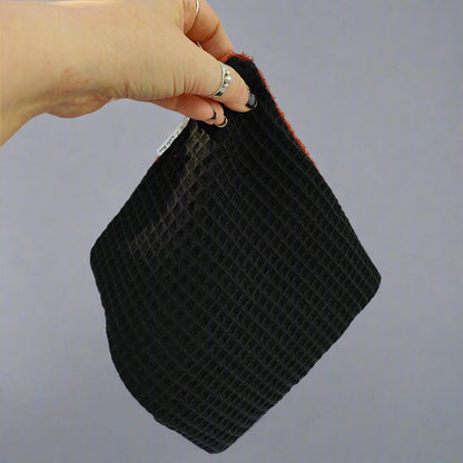 Black And Rust Cotton Bamboo Face Cloth Flannel