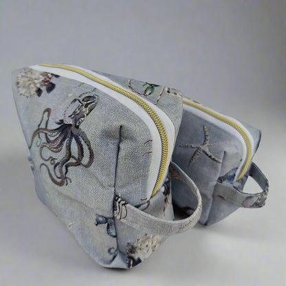 Large Blue Ocean Cosmetic Pouch